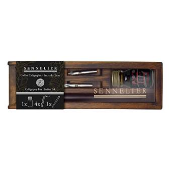 Sennelier Calligraphie Set, Tusche + 2 Schreibfedern + 1 Federhalter 