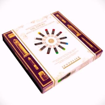 Sennelier Magnet-Geschenkbox mit 12 Mini Ölsticks + Zubehör 
