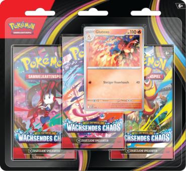 Pokémon Mega Entwicklung ME04 Wachsendes Chaos Glutexo 3er-Pack 