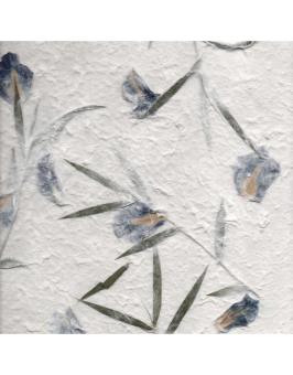 Maulbeerpapier mit blauen Blumen ca. 160 g, 80x55cm 