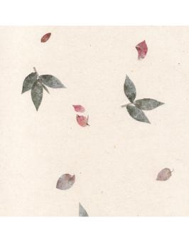 Gampi Papier mit Blumen und Blättern ca. 90g, 29,7x21cm 