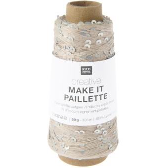 Creative Make It Paillette 50g 305m Beilaufgarn Silber Fb.001 