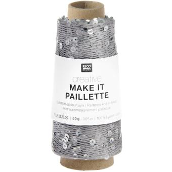 Creative Make It Paillette 50g 305m Beilaufgarn Grau Fb.010 