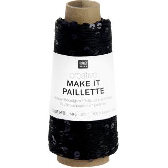 Creative Make It Paillette 50g 305m Beilaufgarn Schwarz Fb.013 
